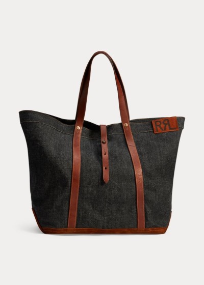 Men's Ralph Lauren Leather-Trim Denim Tote Bags | 943275JCU